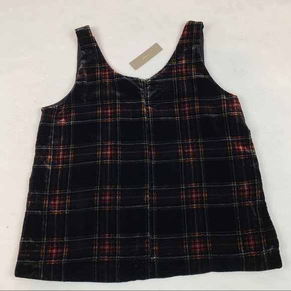 J Crew Stewart Tartan Holiday Plaid Velvet Tank - Picture 6 of 12